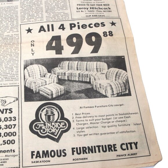 Vintage Newspaper 1975 Naicam Saskatchewan Community Booter - Lake Lenore Rail - Picture 3 of 7